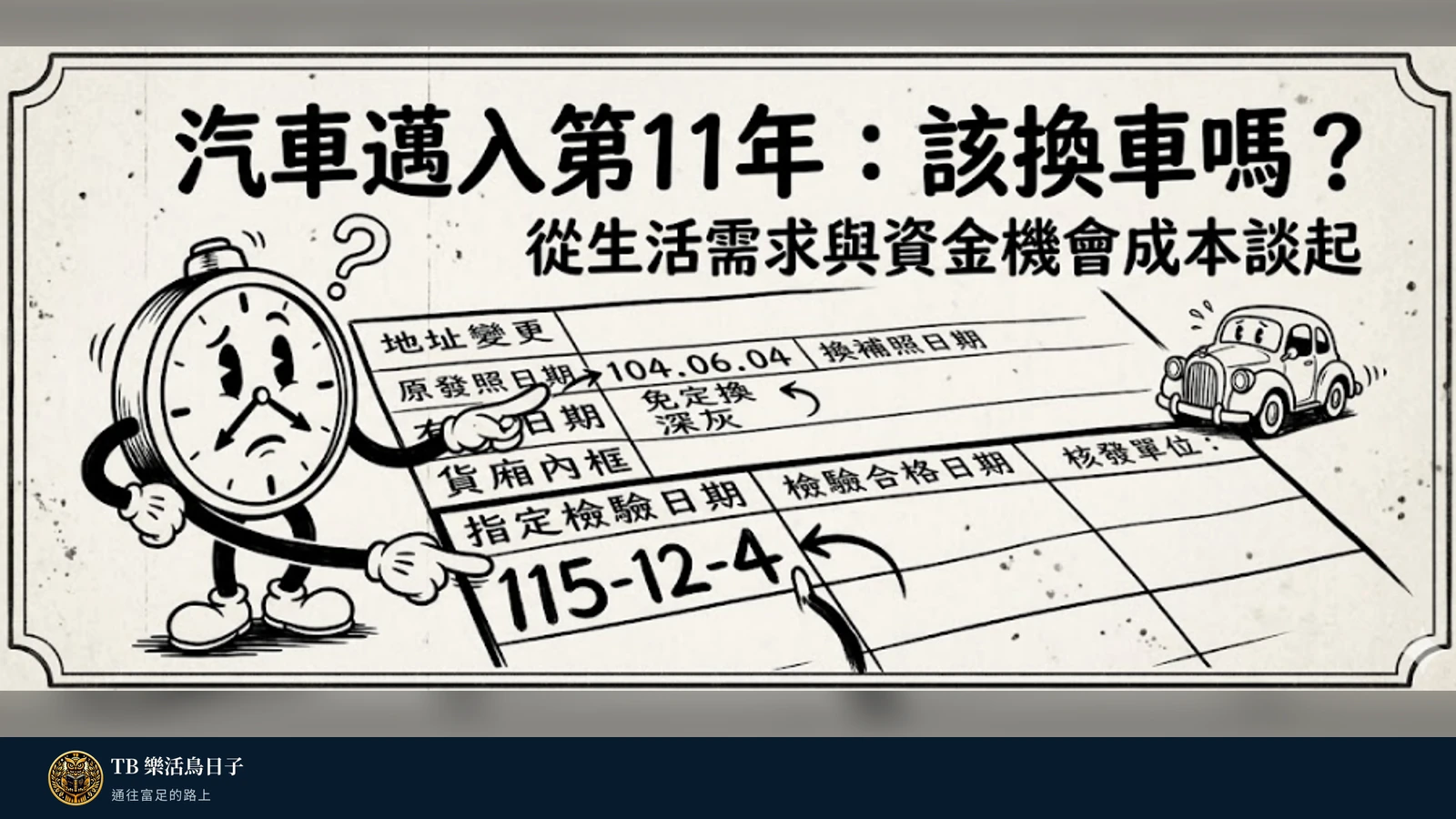 汽車邁入第11年:該換車嗎? 從生活需求與資金機會成本談起原標題圖